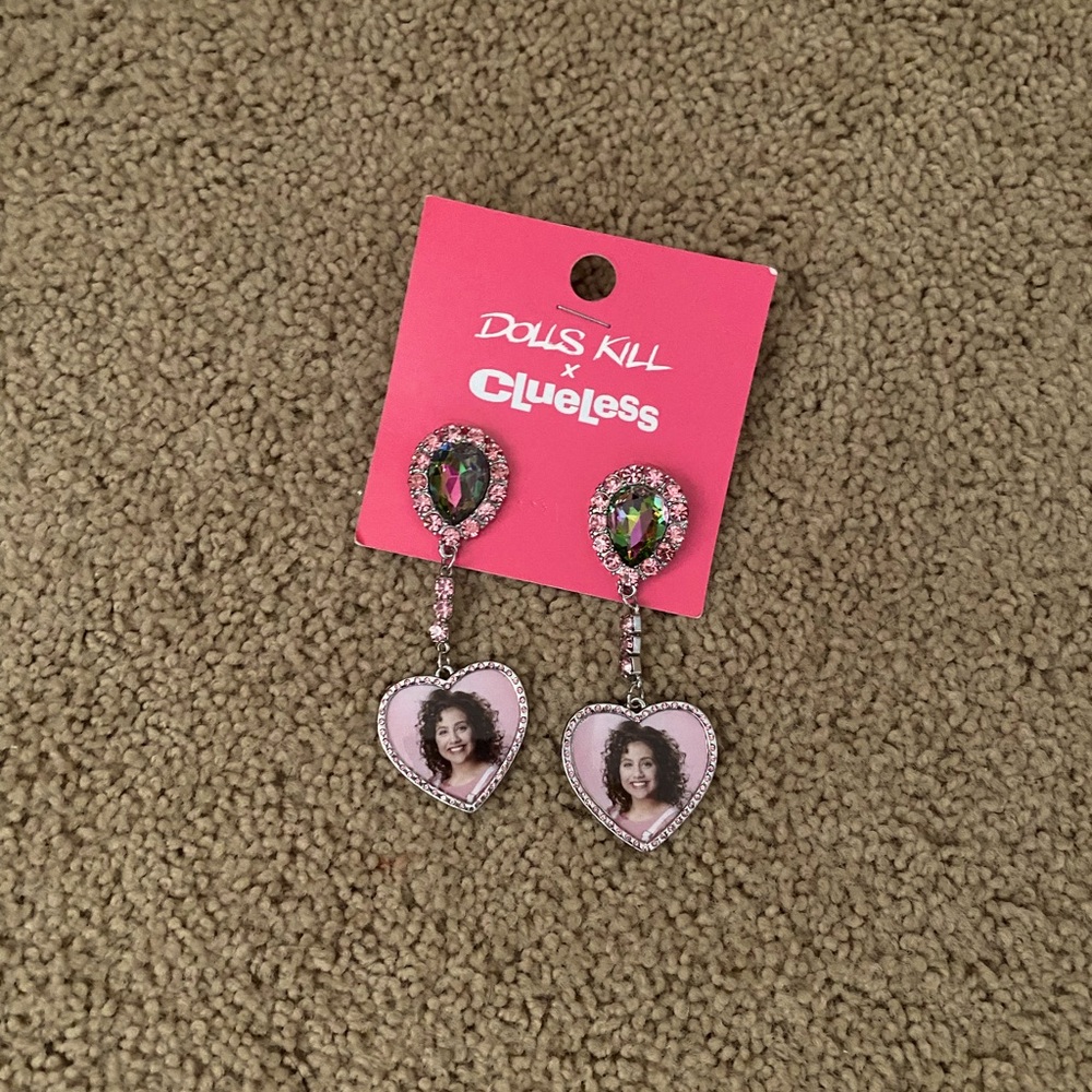Clueless Rhinestone Tai Earrings - Picture 3 of 4